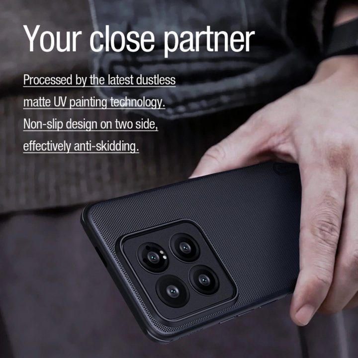 Nillkin Super Frosted Shield Pro magnetinis dėklas, skirtas Xiaomi 14 Pro - juodas