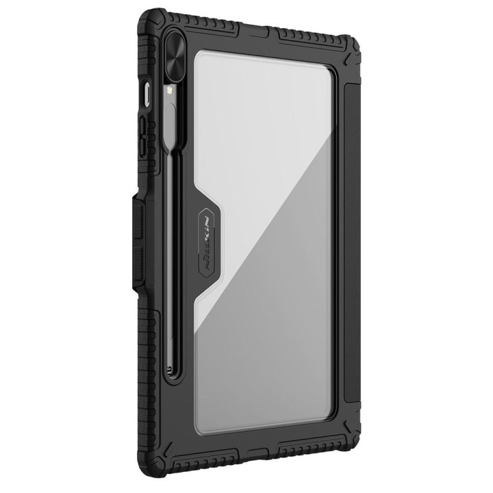 Nillkin Bumper Leather Case Pro dėklas, skirtas Samsung Galaxy Tab S9+ - juodas