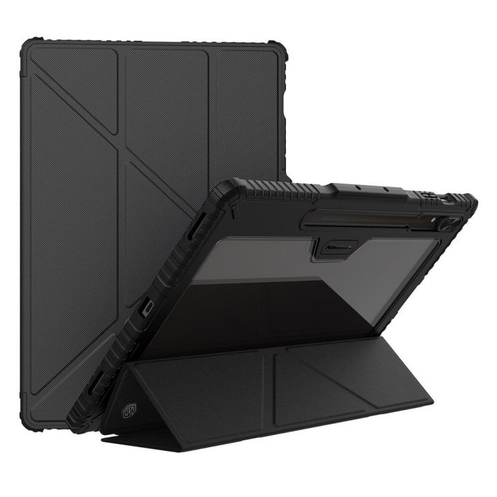 Nillkin Bumper Leather Case Pro dėklas, skirtas Samsung Galaxy Tab S9+ - juodas