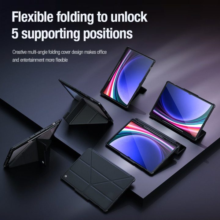 Nillkin Bumper Leather Case Pro dėklas, skirtas Samsung Galaxy Tab S9+ - juodas