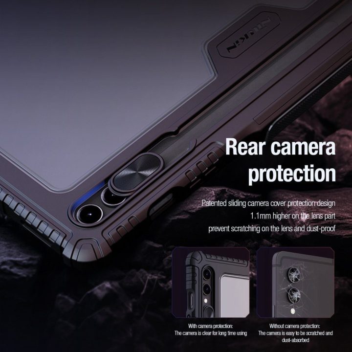 Nillkin Bumper Leather Case Pro dėklas, skirtas Samsung Galaxy Tab S9+ - juodas