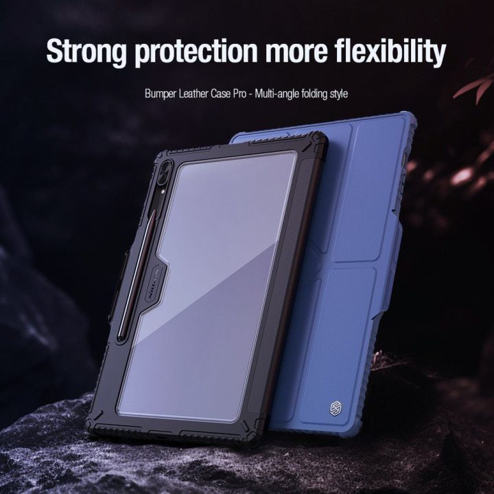 Nillkin Bumper Leather Case Pro dėklas, skirtas Samsung Galaxy Tab S9+ - juodas