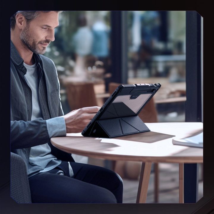 Nillkin Bumper Leather Case Pro dėklas, skirtas Samsung Galaxy Tab S9+ - juodas
