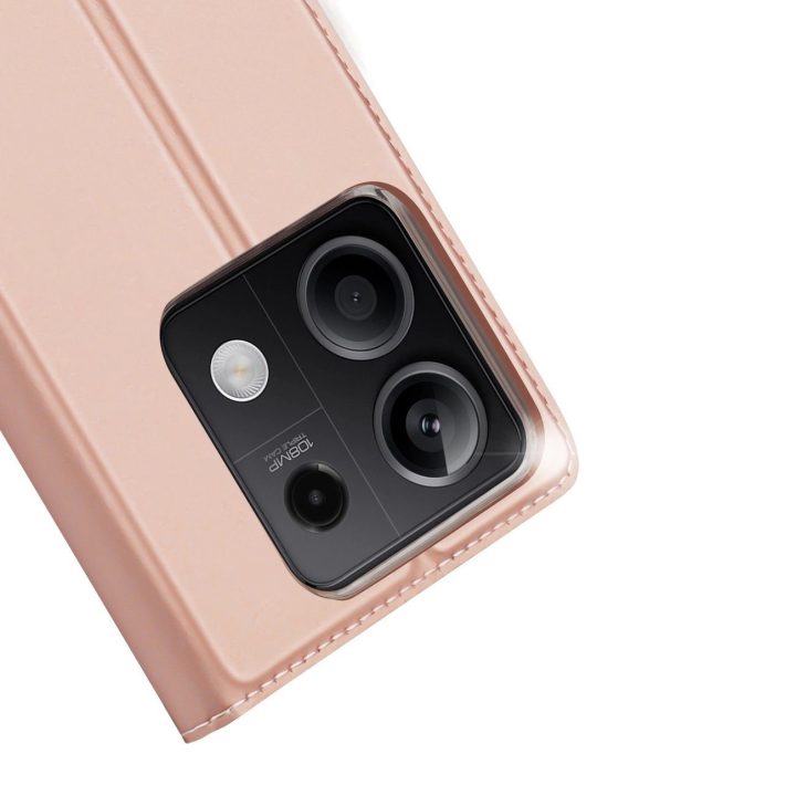 dėklas su atvartu ir kortelių lizdu, skirtas Xiaomi Redmi Note 13 5G - rožinis