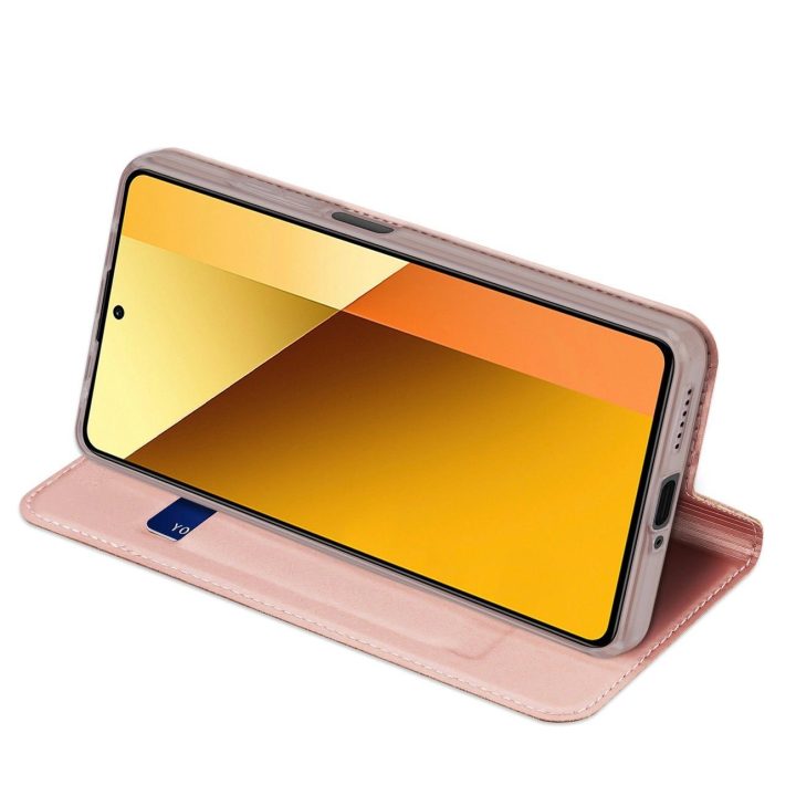 dėklas su atvartu ir kortelių lizdu, skirtas Xiaomi Redmi Note 13 5G - rožinis