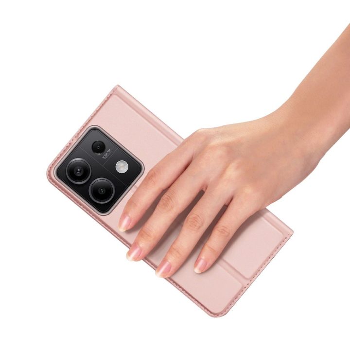 dėklas su atvartu ir kortelių lizdu, skirtas Xiaomi Redmi Note 13 5G - rožinis