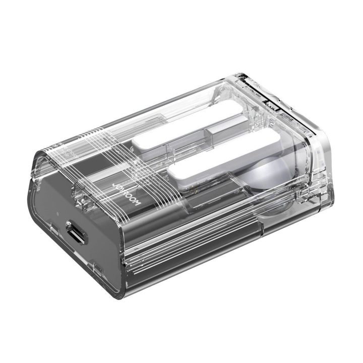 belaidės ausinės su LED lemputėmis - juodos spalvos