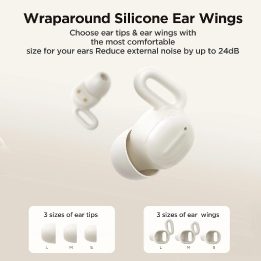 TWS ausinės su Bluetooth 5.3 ir triukšmo slopinimu - baltos spalvos