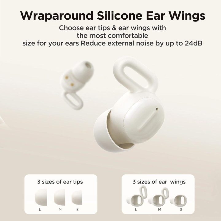 TWS ausinės su Bluetooth 5.3 ir triukšmo slopinimu - baltos spalvos