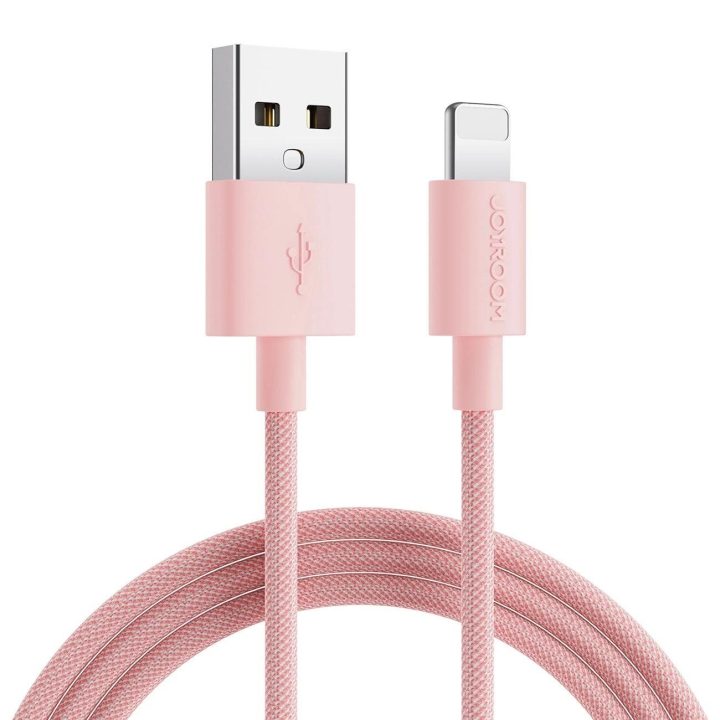 kabelis su Lightning ir USB-A jungtimis, 2 m ilgio, rožinės spalvos