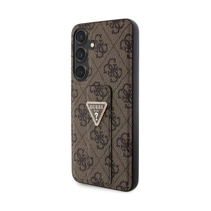 Guess S24 S921 rudos/rudos spalvos deklas Grip Stand 4G Triangle Strass