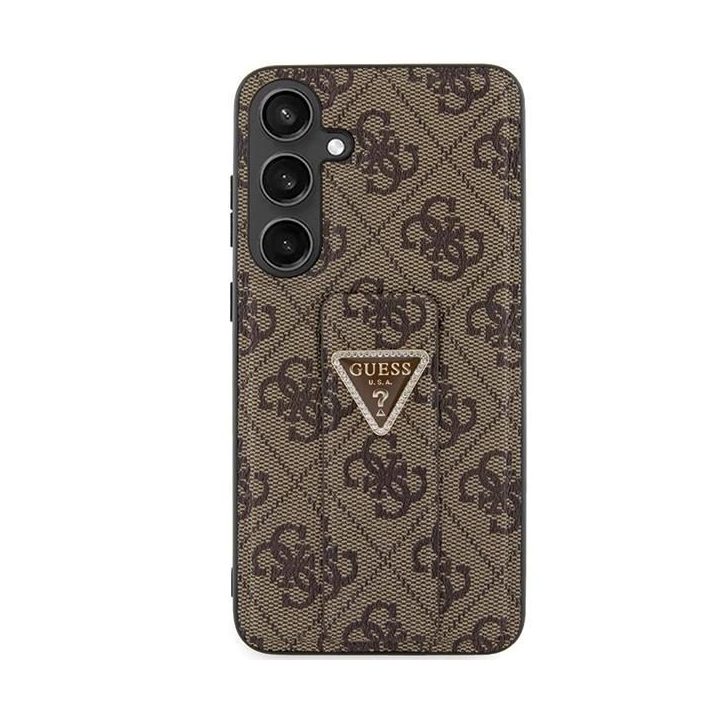 Guess S24 S921 rudos/rudos spalvos deklas Grip Stand 4G Triangle Strass