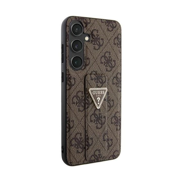 Guess S24 S921 rudos/rudos spalvos deklas Grip Stand 4G Triangle Strass