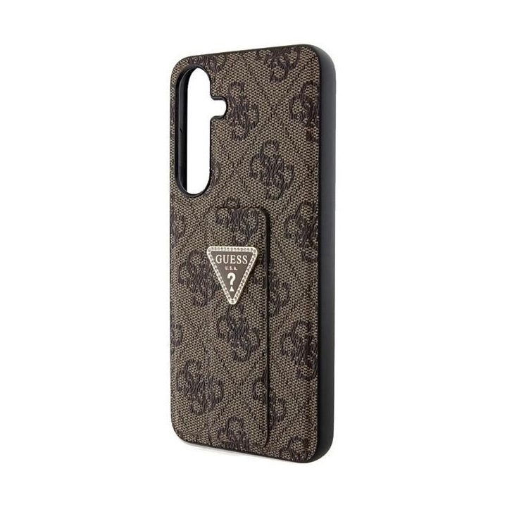 Guess S24 S921 rudos/rudos spalvos deklas Grip Stand 4G Triangle Strass
