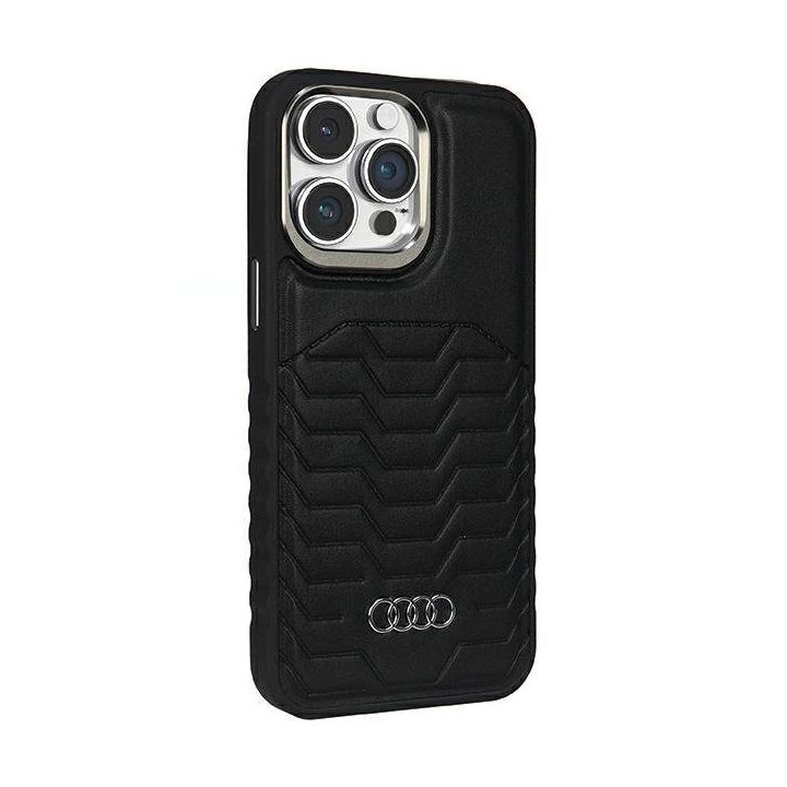 Audi sintetinės odos dėklas su MagSafe , skirtas iPhone 14 Pro - juodas