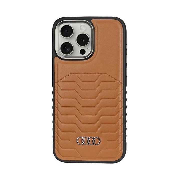 Audi sintetinės odos dėklas su MagSafe , skirtas iPhone 14 Pro Max - rudas
