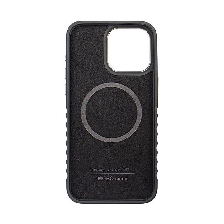 Audi natūralios odos dėklas su MagSafe , skirtas iPhone 14 Pro - juodos ir raudonos spalvos