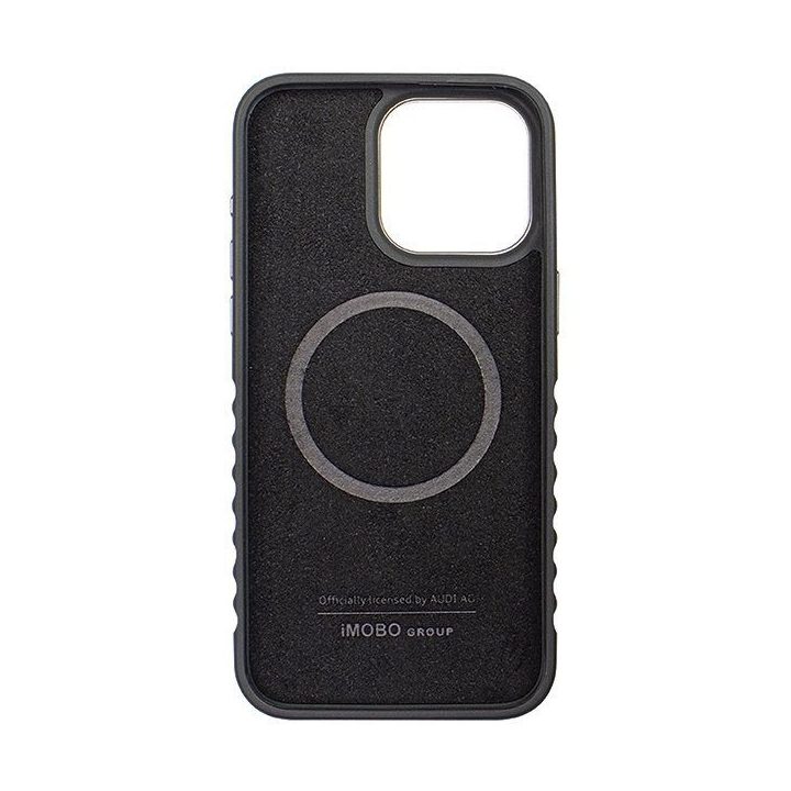 Audi natūralios odos dėklas su MagSafe , skirtas iPhone 14 Pro Max - juodai raudonas