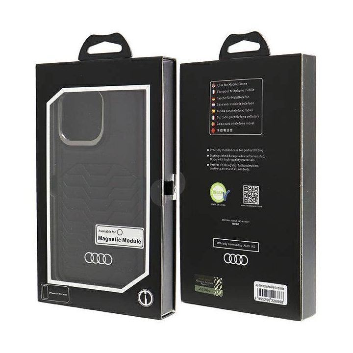 Audi sintetinės odos dėklas su MagSafe , skirtas iPhone 14 Pro Max - juodas