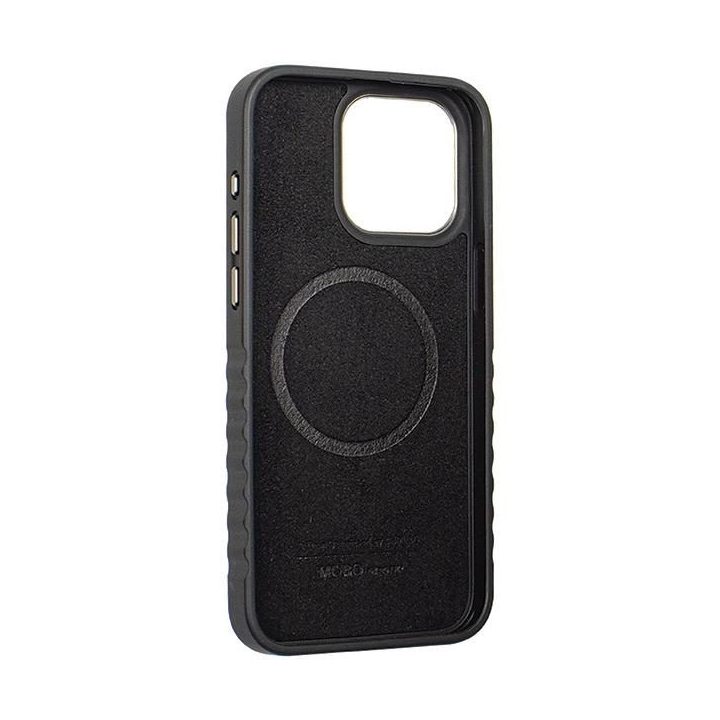 Audi natūralios odos dėklas su MagSafe , skirtas iPhone 15 Pro - juodos ir raudonos spalvos