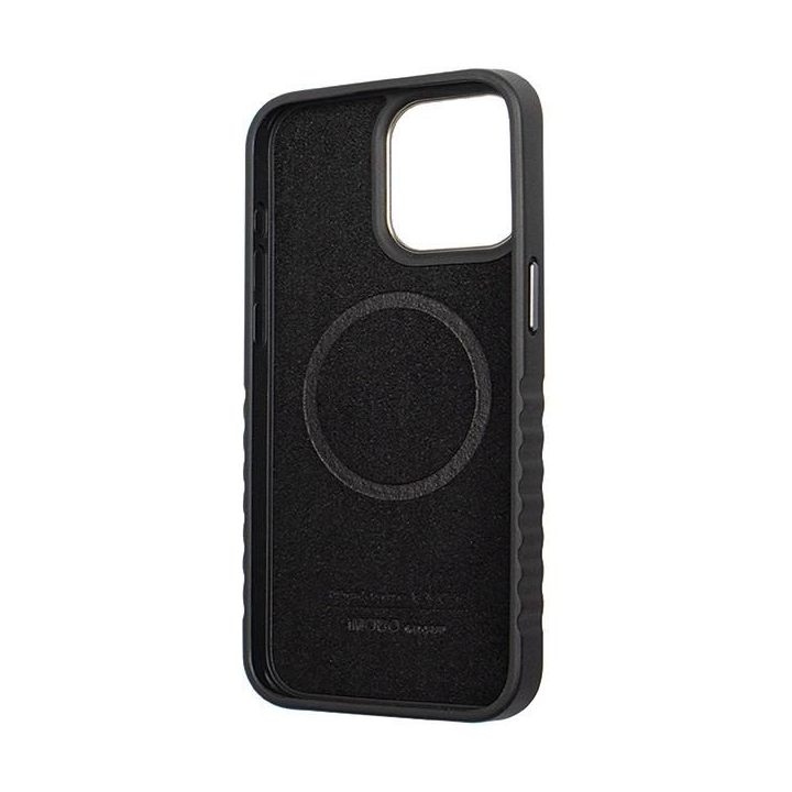 Audi natūralios odos dėklas su MagSafe , skirtas iPhone 15 Pro - juodos ir raudonos spalvos