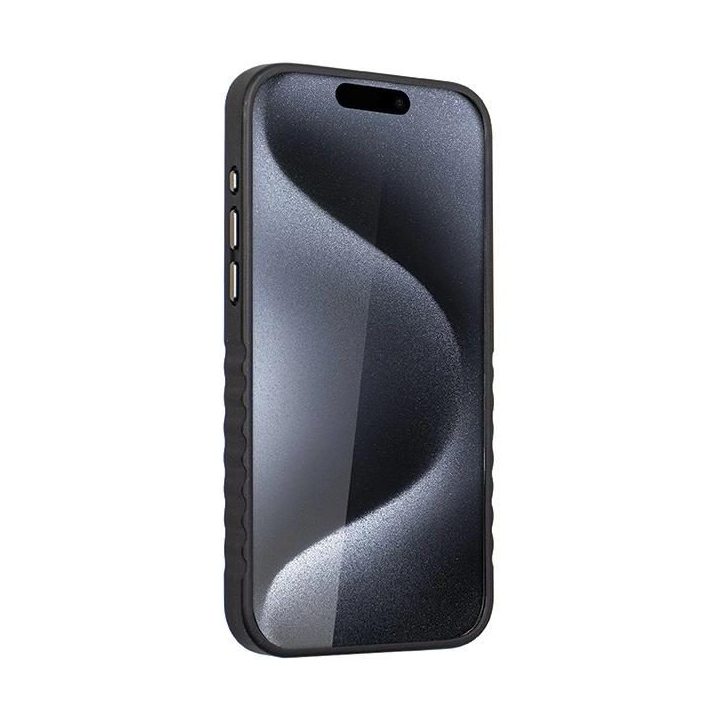 Audi natūralios odos dėklas su MagSafe , skirtas iPhone 15 Pro - juodos ir raudonos spalvos