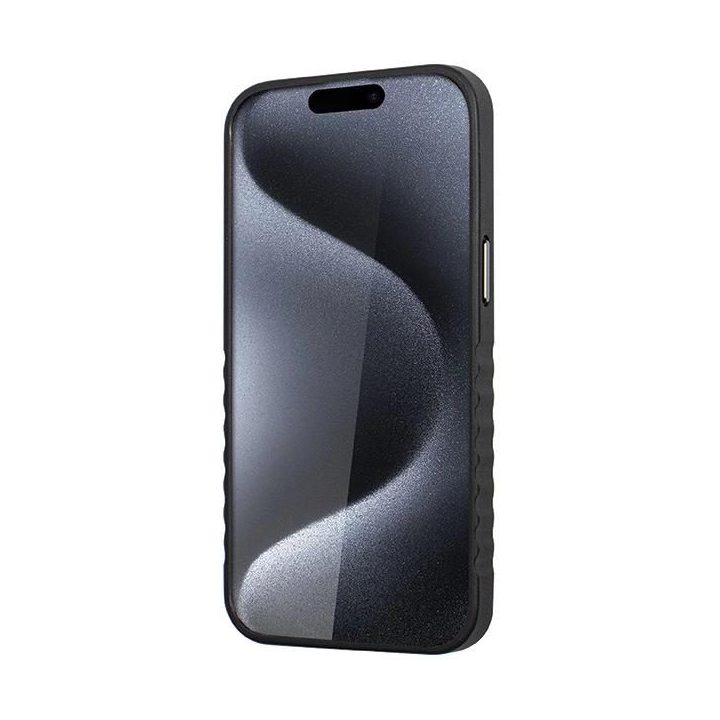 Audi natūralios odos dėklas su MagSafe , skirtas iPhone 15 Pro - juodos ir raudonos spalvos