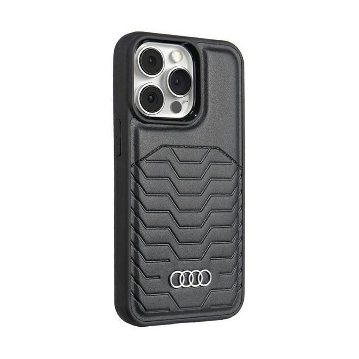 Audi sintetinės odos dėklas su MagSafe , skirtas iPhone 15 Pro - juodas