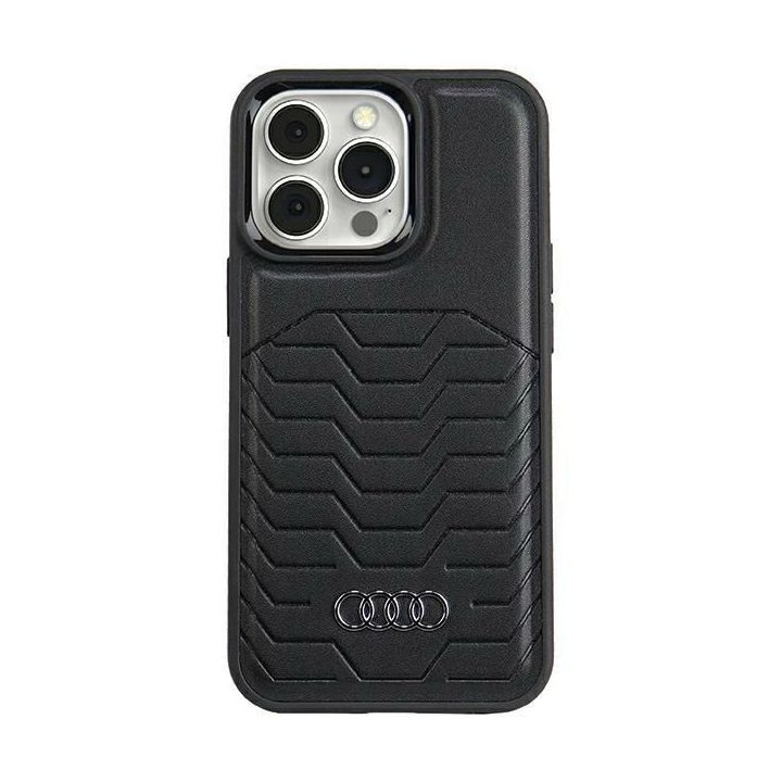 Audi sintetinės odos dėklas su MagSafe , skirtas iPhone 15 Pro - juodas