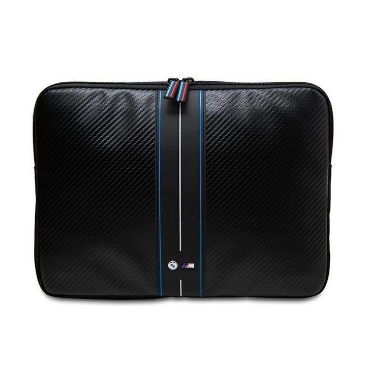 BMW Carbon & Blue Stripe dėklas 16 colių nešiojamajam kompiuteriui - juodas