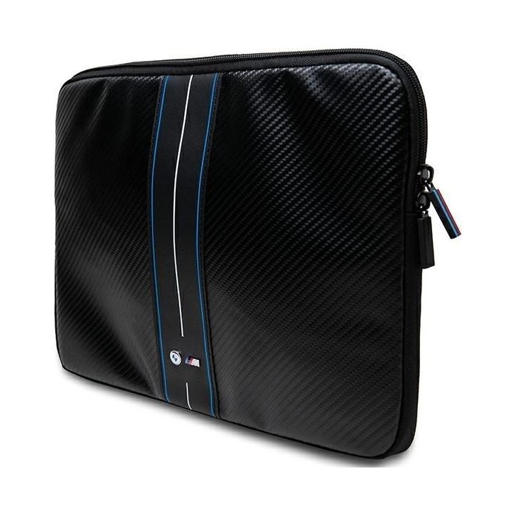BMW Carbon & Blue Stripe dėklas 16 colių nešiojamajam kompiuteriui - juodas