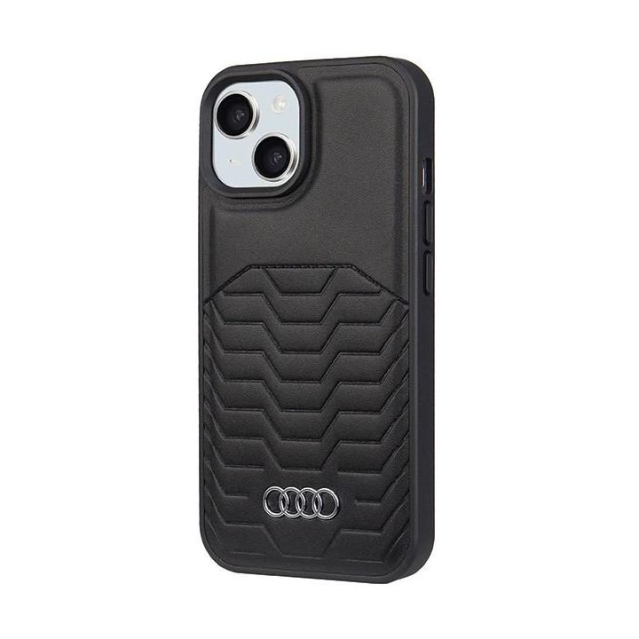 Audi sintetinės odos dėklas su MagSafe , skirtas iPhone 15/14/13 - juodas