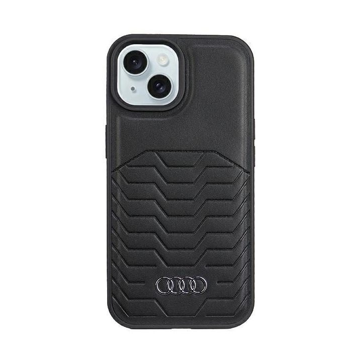Audi sintetinės odos dėklas su MagSafe , skirtas iPhone 15/14/13 - juodas