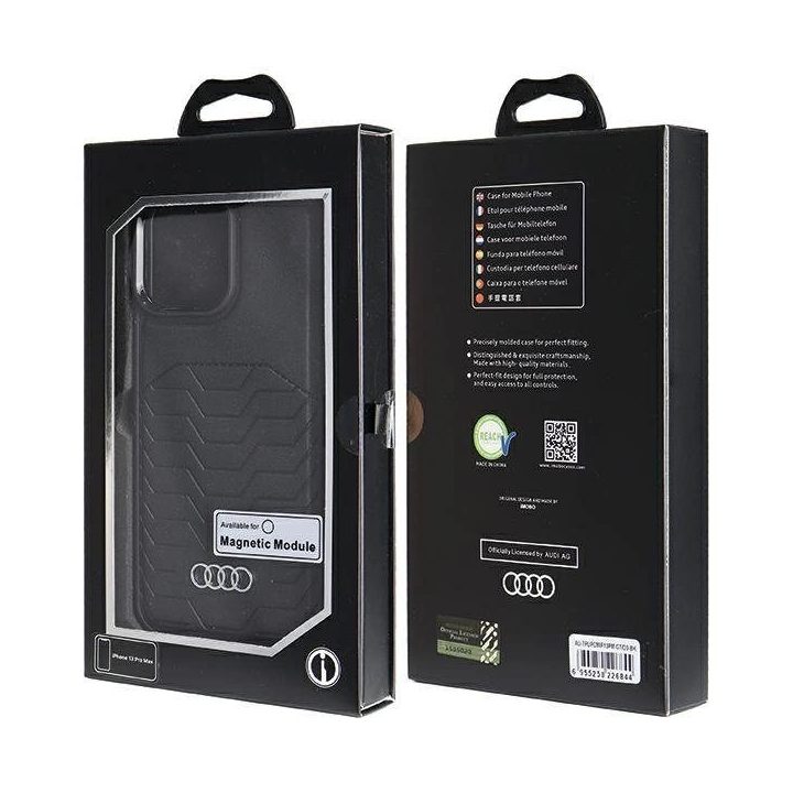Audi sintetinės odos dėklas su MagSafe , skirtas iPhone 13 Pro Max - juodas