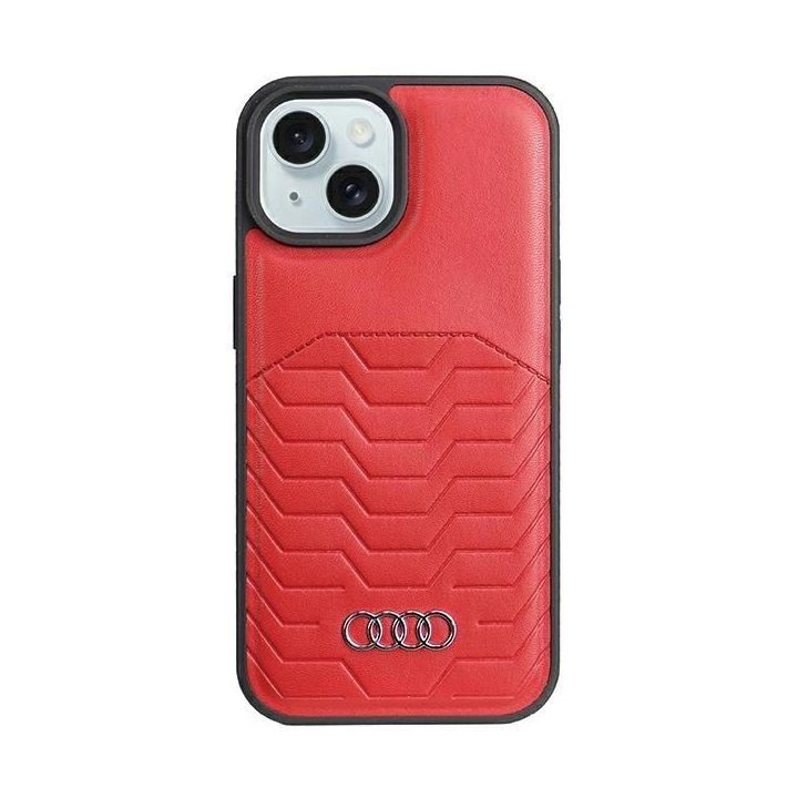 Audi sintetinės odos dėklas su MagSafe , skirtas iPhone 15 / 14 / 13 - raudonas