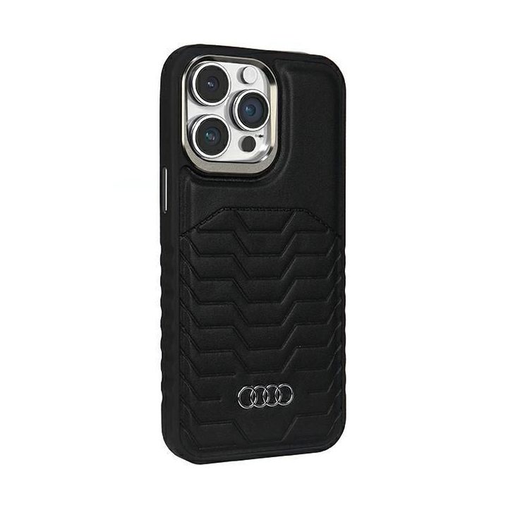 Audi sintetinės odos dėklas su MagSafe , skirtas iPhone 15 Pro Max - juodas
