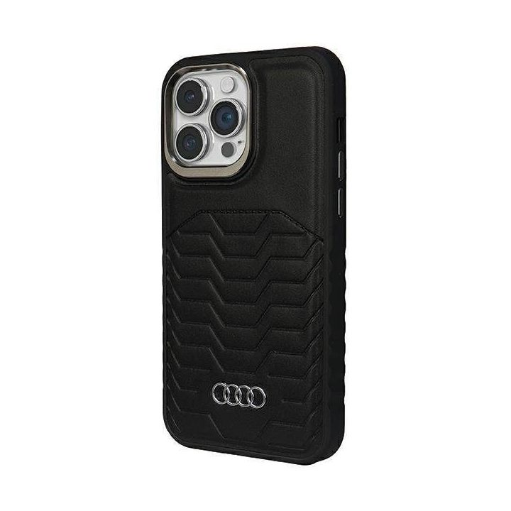 Audi sintetinės odos dėklas su MagSafe , skirtas iPhone 15 Pro Max - juodas