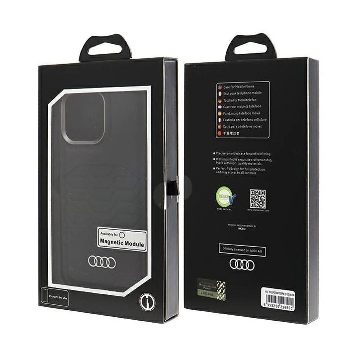 Audi sintetinės odos dėklas su MagSafe , skirtas iPhone 15 Pro Max - juodas
