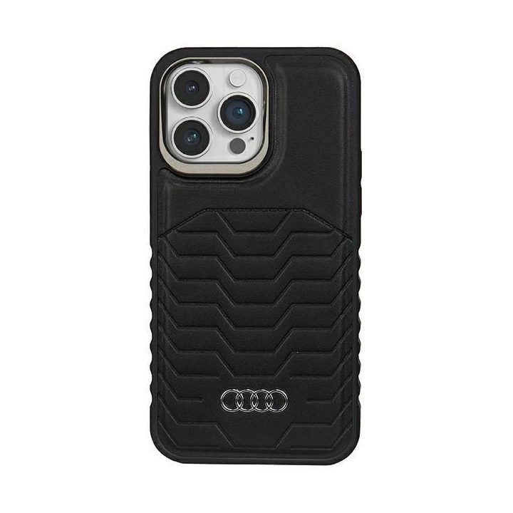 Audi sintetinės odos dėklas su MagSafe , skirtas iPhone 15 Pro Max - juodas