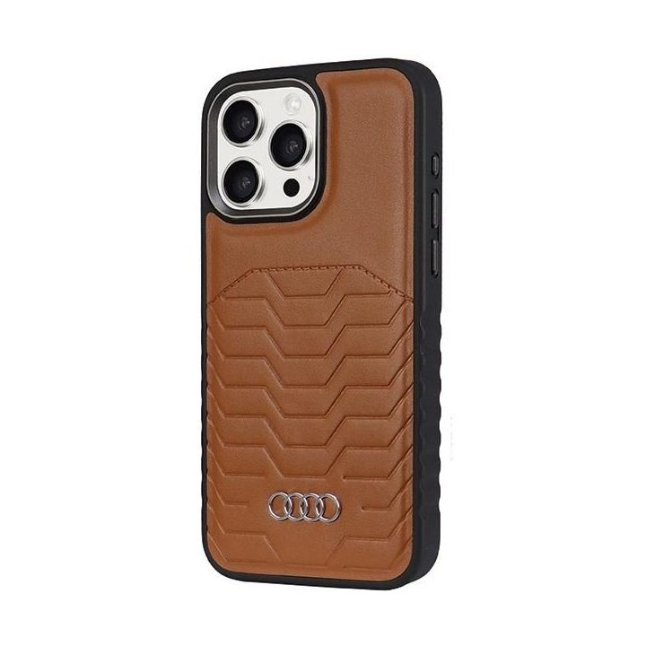 Audi sintetinės odos dėklas su MagSafe , skirtas iPhone 14 Pro - rudas