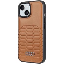 Audi sintetinės odos dėklas su MagSafe , skirtas iPhone 15 Plus / 14 Plus - rudas