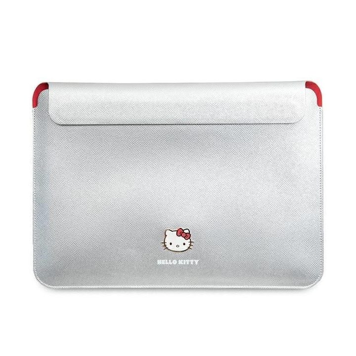 Hello Kitty PU metalinis dėklas su logotipu 14 nešiojamajam kompiuteriui - sidabrinis
