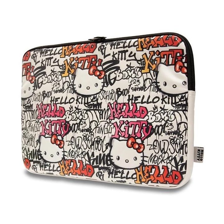 Hello Kitty PU metalinis dėklas su logotipu, skirtas 14 colių nešiojamajam kompiuteriui - smėlio spalvos