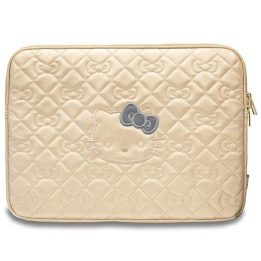 Hello Kitty Zip PU dygsniuotas dėklas 14 colių nešiojamajam kompiuteriui - auksinis