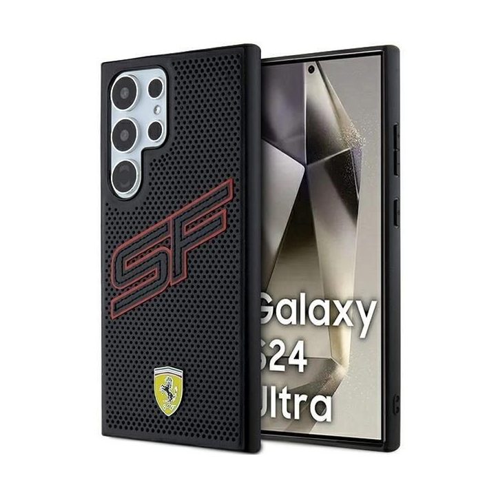 Ferrari Big SF perforuotas dėklas Samsung Galaxy S24 Ultra - juodas