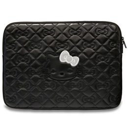 Hello Kitty Zip PU dygsniuotas dėklas 14 colių nešiojamajam kompiuteriui - juodas