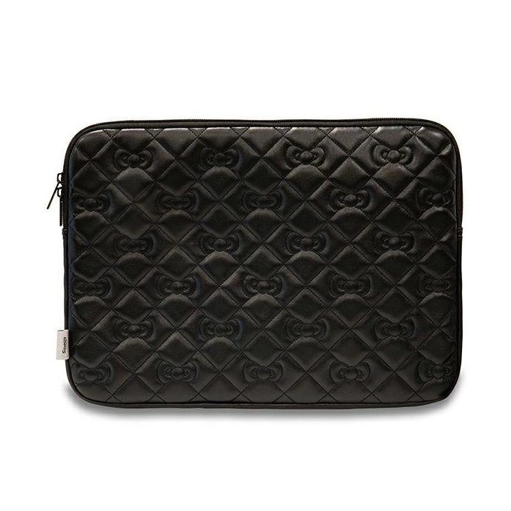 Hello Kitty Zip PU dygsniuotas dėklas 14 colių nešiojamajam kompiuteriui - juodas