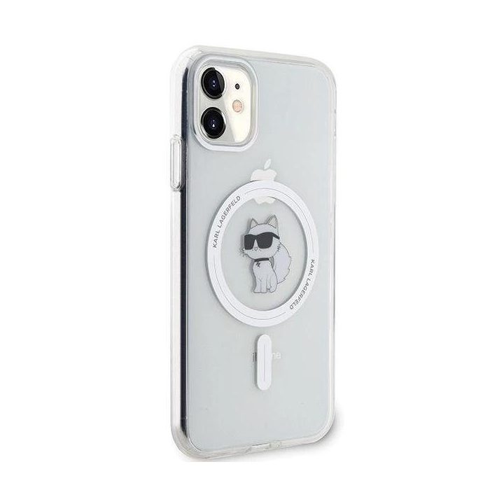 Karl Lagerfeld IML Choupette MagSafe dėklas iPhone 11 / Xr - skaidrus