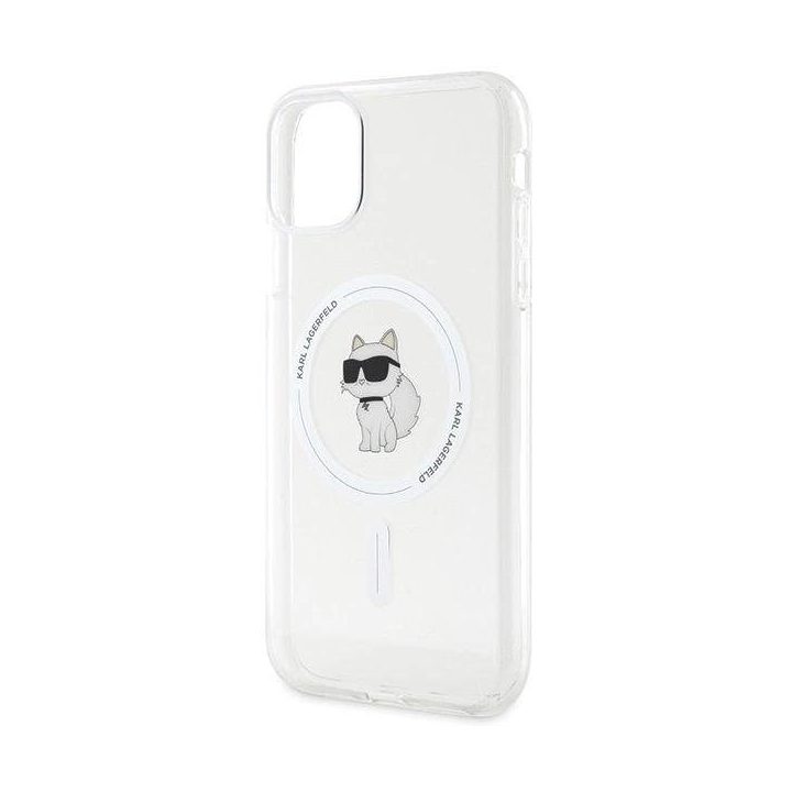 Karl Lagerfeld IML Choupette MagSafe dėklas iPhone 11 / Xr - skaidrus