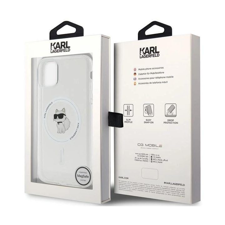 Karl Lagerfeld IML Choupette MagSafe dėklas iPhone 11 / Xr - skaidrus